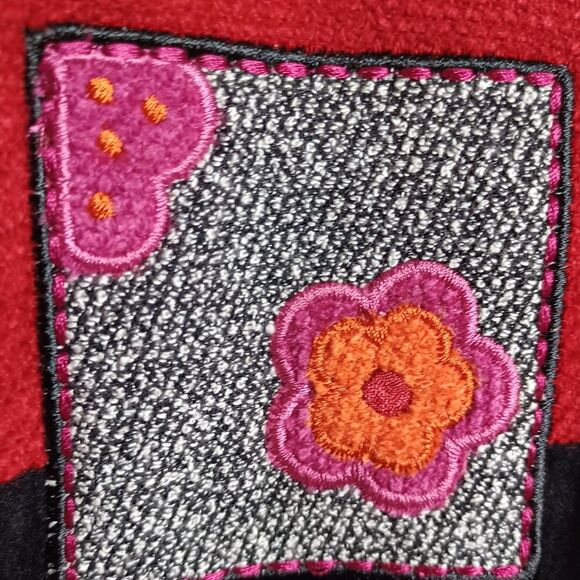 Koret Patchwork Embroidered Jacket Sz L Black Multicolor Artsy Boho Style - Picture 5 of 8